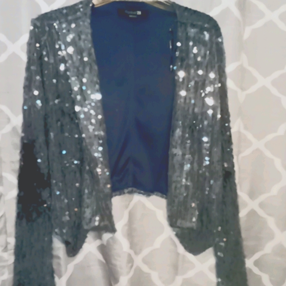 Blue sequin jacket